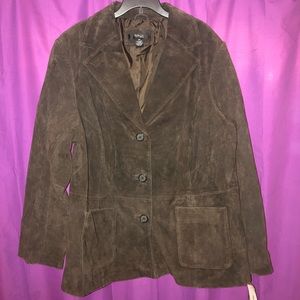 Brown leather jacket